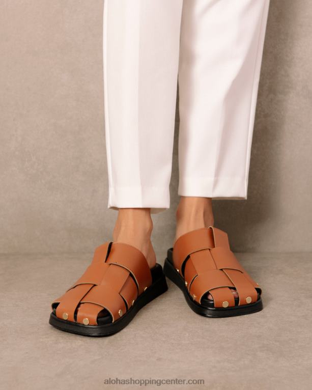 stuart - rjave usnjene mule ženske Alohas 0D4R8531