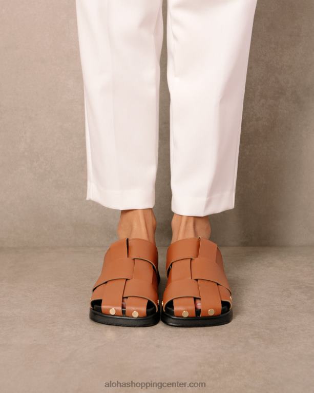 stuart - rjave usnjene mule ženske Alohas 0D4R8531