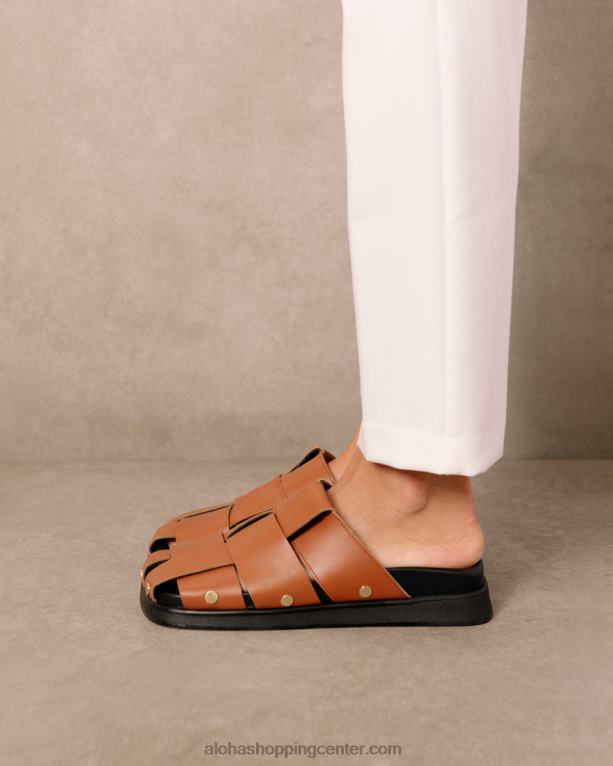 stuart - rjave usnjene mule ženske Alohas 0D4R8531