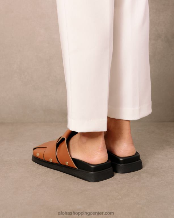 stuart - rjave usnjene mule ženske Alohas 0D4R8531