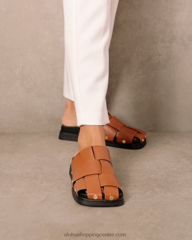 stuart - rjave usnjene mule ženske Alohas 0D4R8531