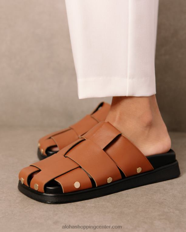 stuart - rjave usnjene mule ženske Alohas 0D4R8531