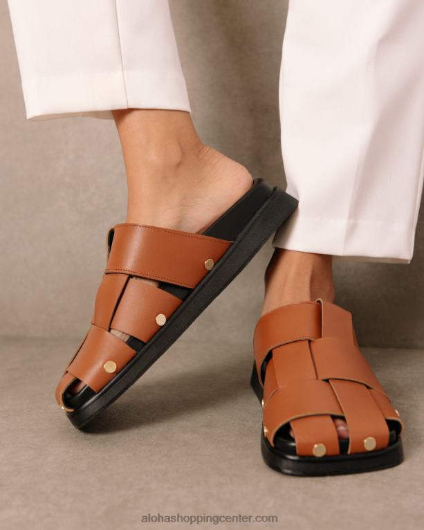 stuart - rjave usnjene mule ženske Alohas 0D4R8531