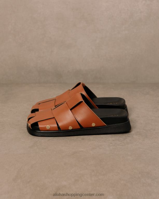 stuart - rjave usnjene mule ženske Alohas 0D4R8531