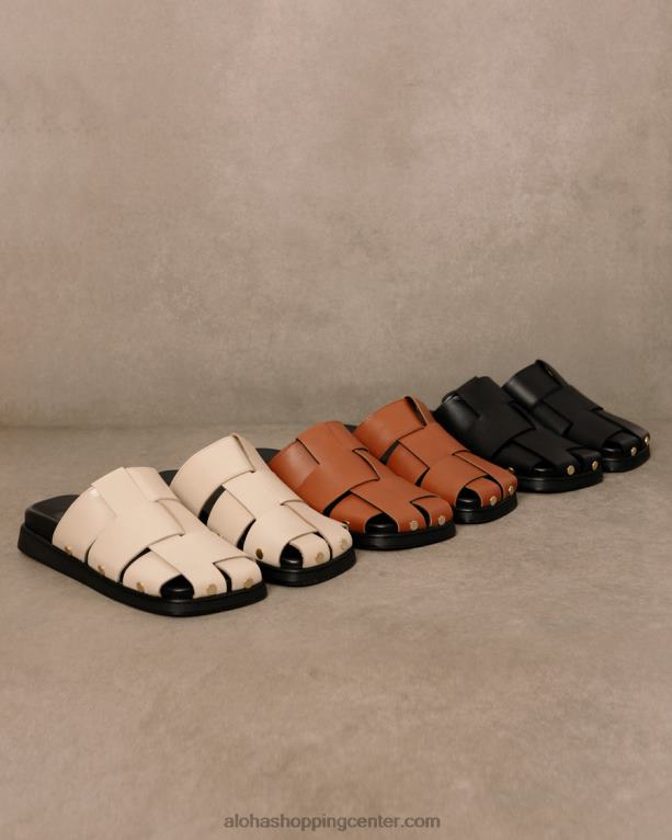 stuart - črne usnjene mule ženske Alohas 0D4R8529