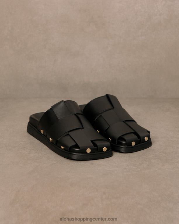 stuart - črne usnjene mule ženske Alohas 0D4R8529