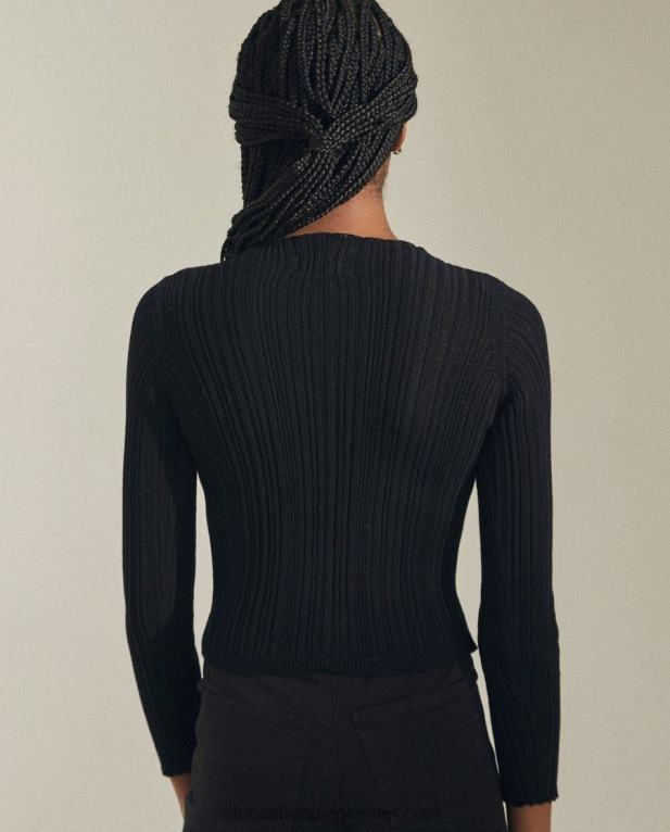 tabloid - črn pleten top ženske Alohas 0D4R8733