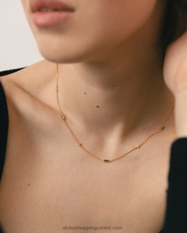 tamarillo - zlata in zelena ogrlica ženske Alohas 0D4R81028