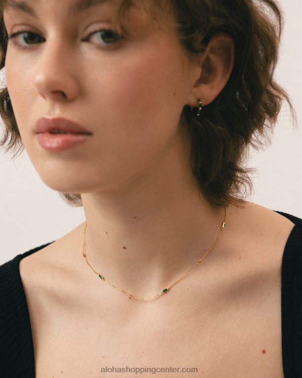 tamarillo - zlata in zelena ogrlica ženske Alohas 0D4R81028