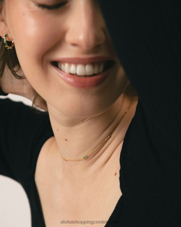 tamarillo - zlata in zelena ogrlica ženske Alohas 0D4R81028