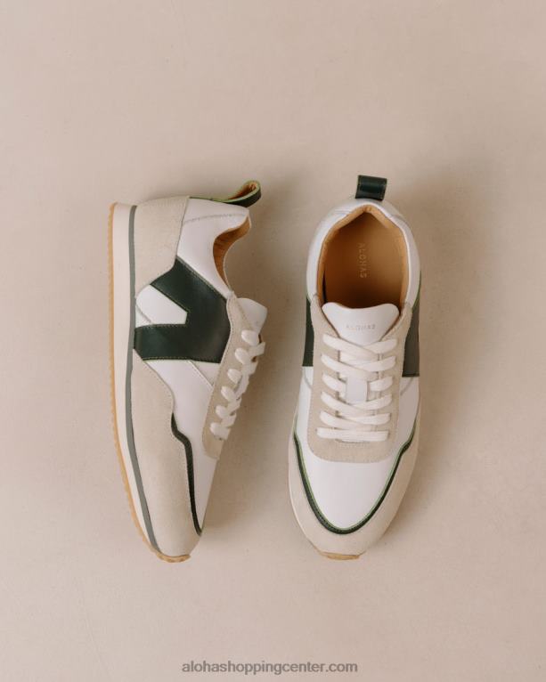 tb015 - bele in zelene usnjene superge ženske Alohas 0D4R874