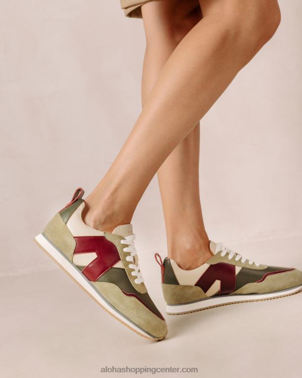 tb015 - rdeče in zelene usnjene superge ženske Alohas 0D4R875