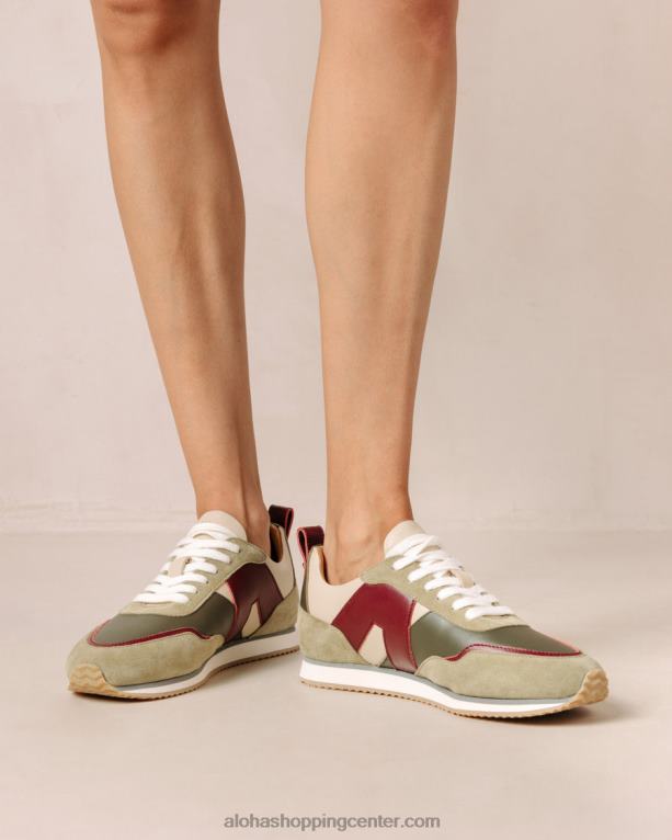 tb015 - rdeče in zelene usnjene superge ženske Alohas 0D4R875