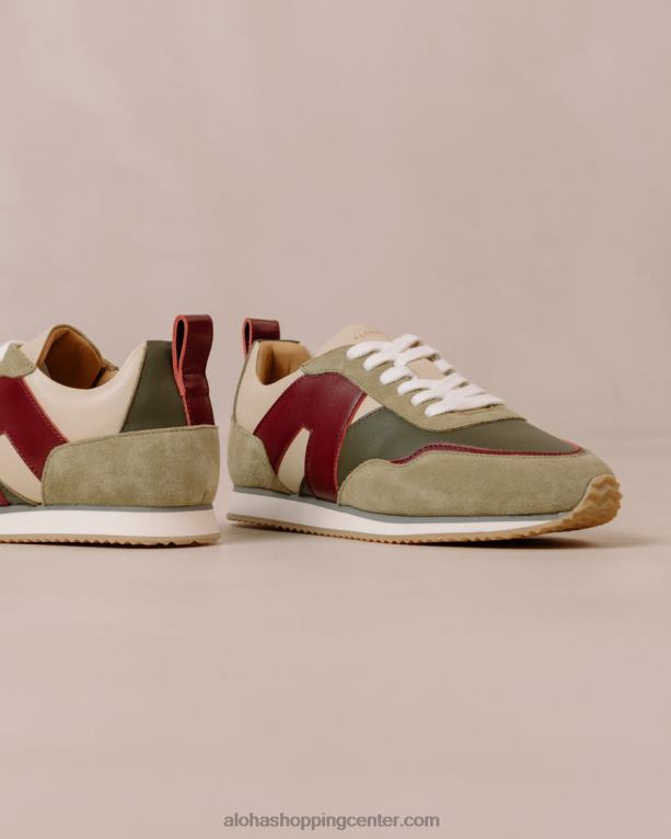 tb015 - rdeče in zelene usnjene superge ženske Alohas 0D4R875