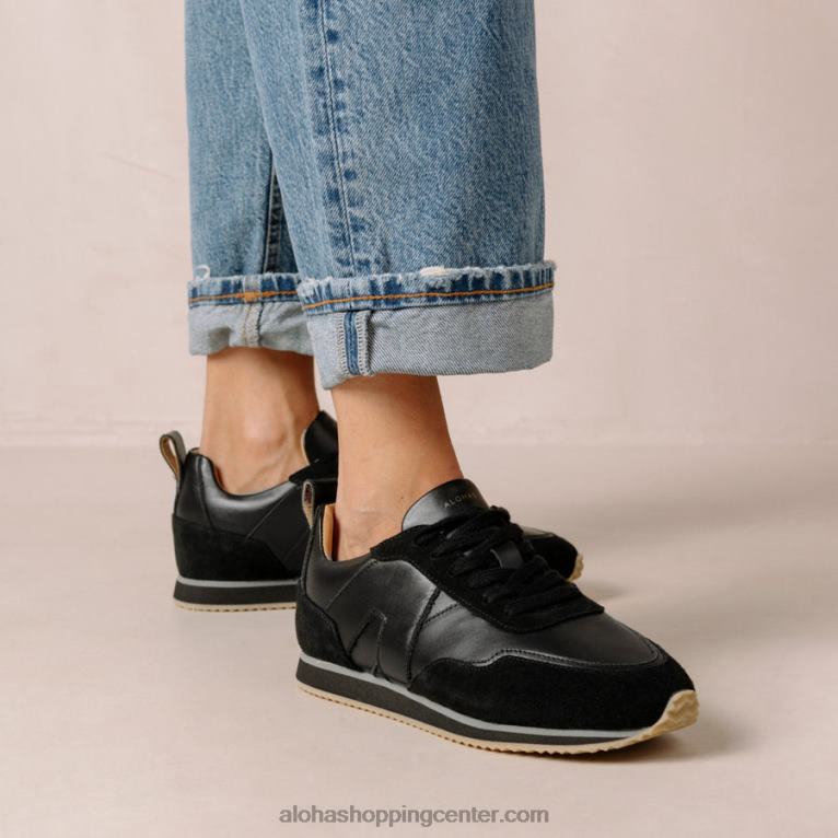 tb015 - črne usnjene superge ženske Alohas 0D4R876