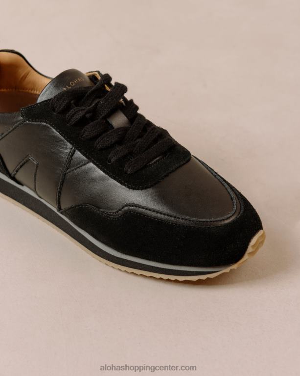 tb015 - črne usnjene superge ženske Alohas 0D4R876