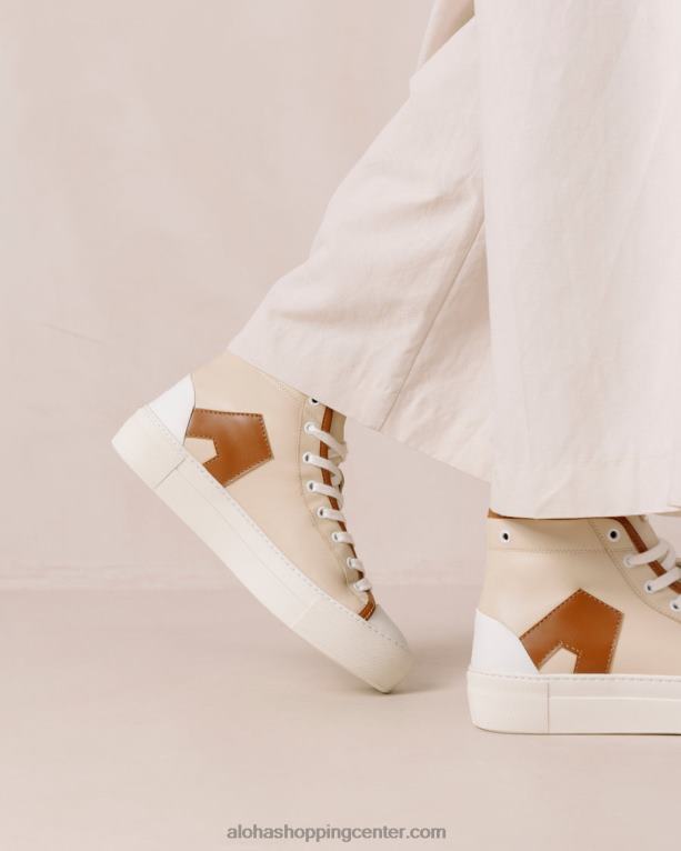 tb35 - rjave in bež usnjene superge ženske Alohas 0D4R8263