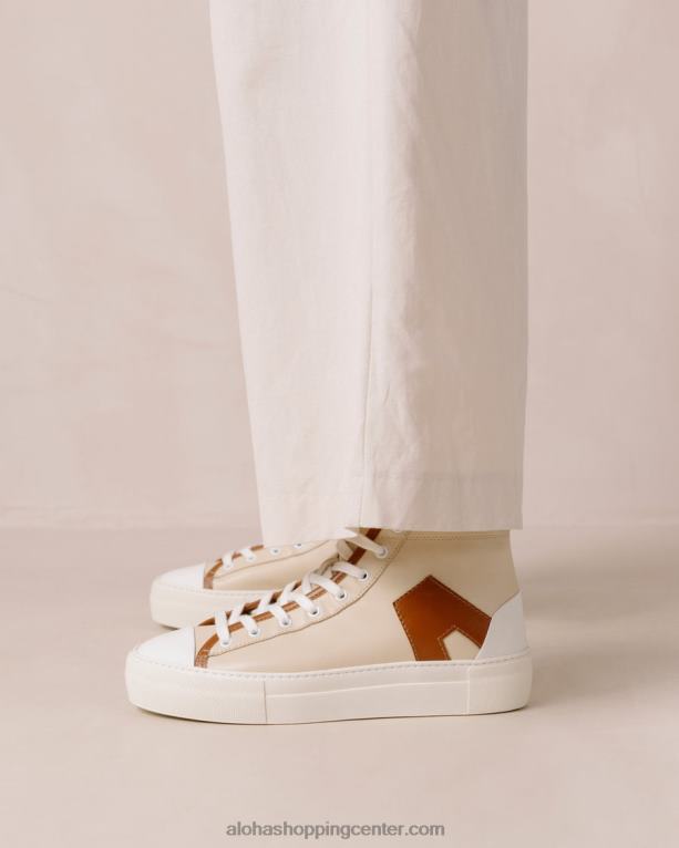 tb35 - rjave in bež usnjene superge ženske Alohas 0D4R8263