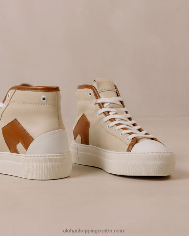 tb35 - rjave in bež usnjene superge ženske Alohas 0D4R8263