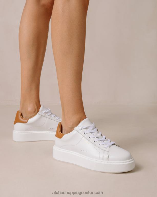 tb65 - bele in rjave usnjene superge ženske Alohas 0D4R890