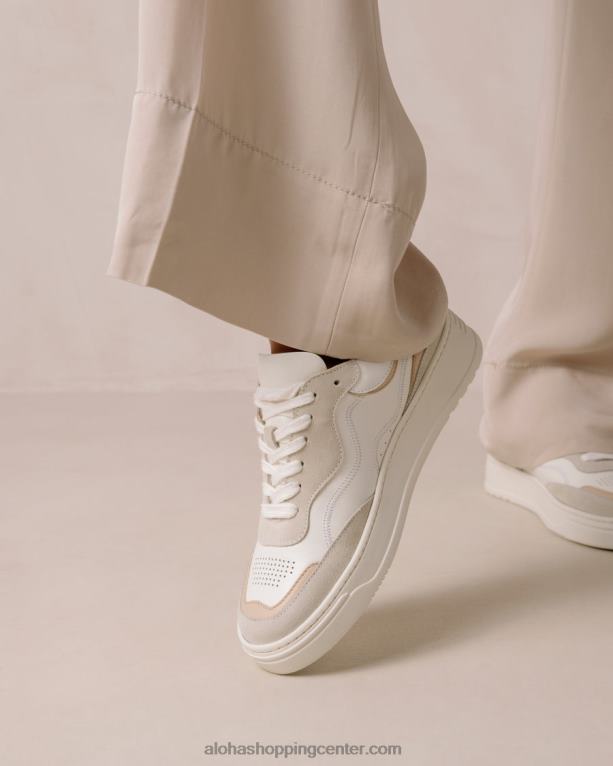 tb87 - bele in bež usnjene superge ženske Alohas 0D4R863