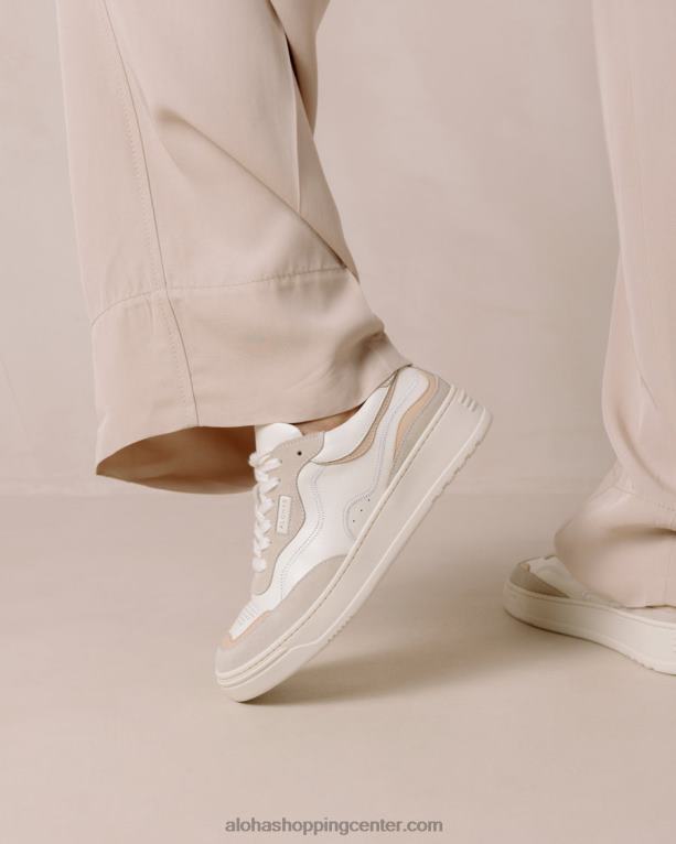 tb87 - bele in bež usnjene superge ženske Alohas 0D4R863