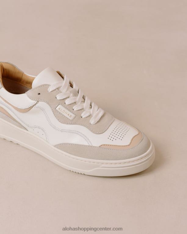 tb87 - bele in bež usnjene superge ženske Alohas 0D4R863