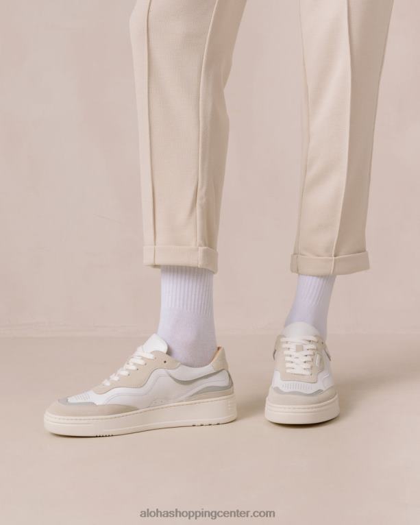 tb87 - bele in sive usnjene superge ženske Alohas 0D4R868