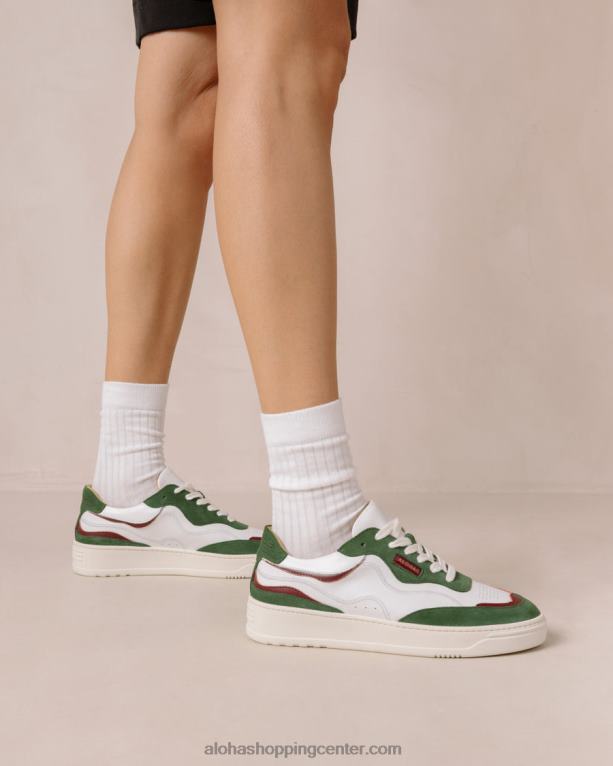 tb87 - bele in zelene usnjene superge ženske Alohas 0D4R870