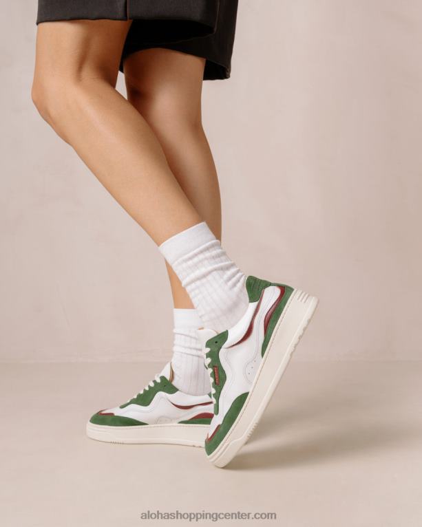 tb87 - bele in zelene usnjene superge ženske Alohas 0D4R870