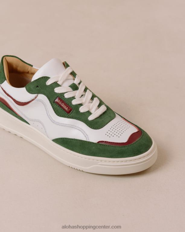 tb87 - bele in zelene usnjene superge ženske Alohas 0D4R870