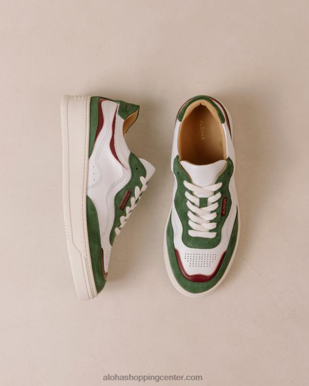 tb87 - bele in zelene usnjene superge ženske Alohas 0D4R870