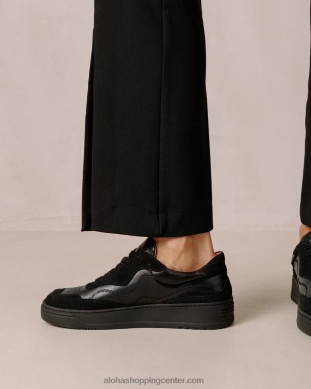 tb87 - črne usnjene superge ženske Alohas 0D4R867