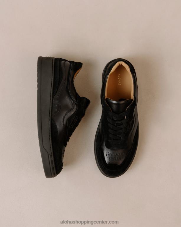 tb87 - črne usnjene superge ženske Alohas 0D4R867