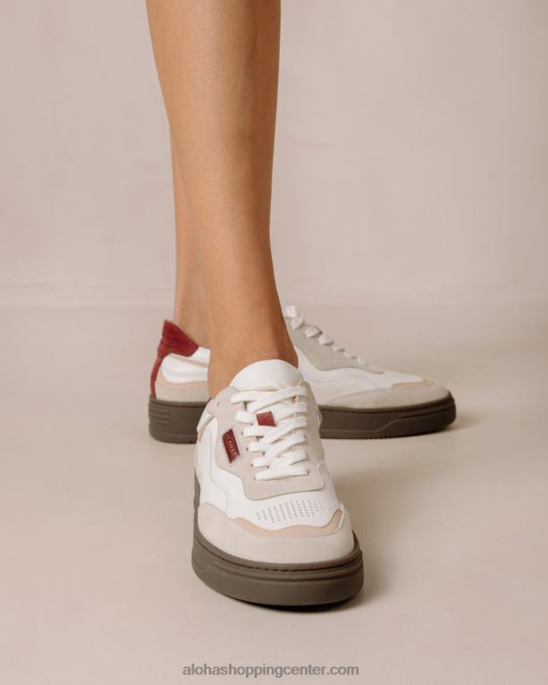 tb87 vintage - bež in rdeče usnjene superge ženske Alohas 0D4R864