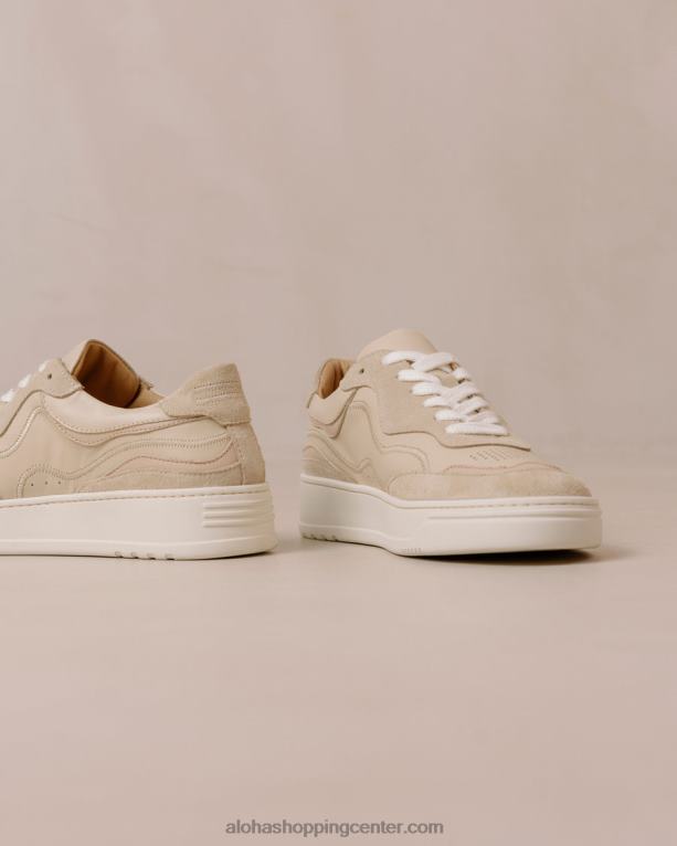 tb87 vintage - bež usnjene superge ženske Alohas 0D4R866