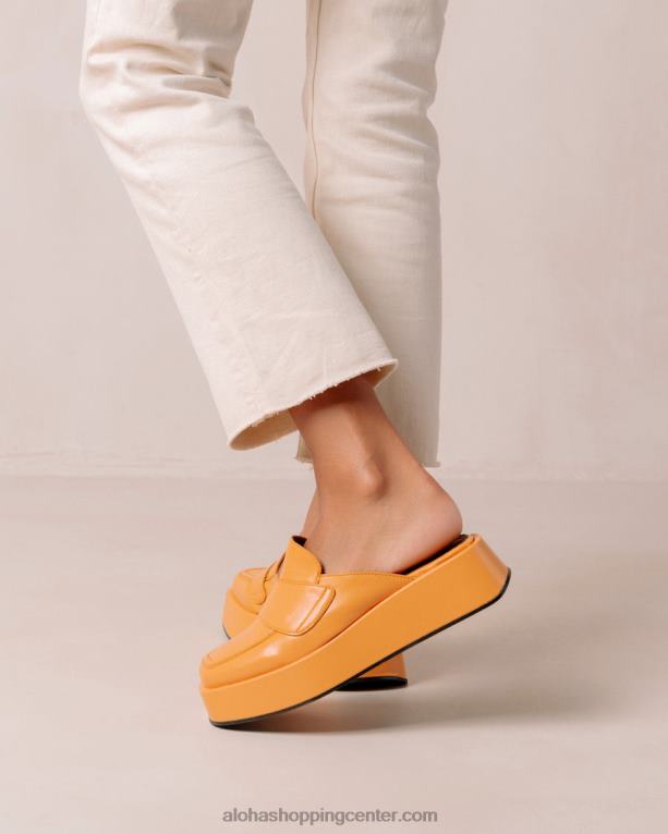 tempera - oranžni veganski usnjeni loaferji ženske Alohas 0D4R8314