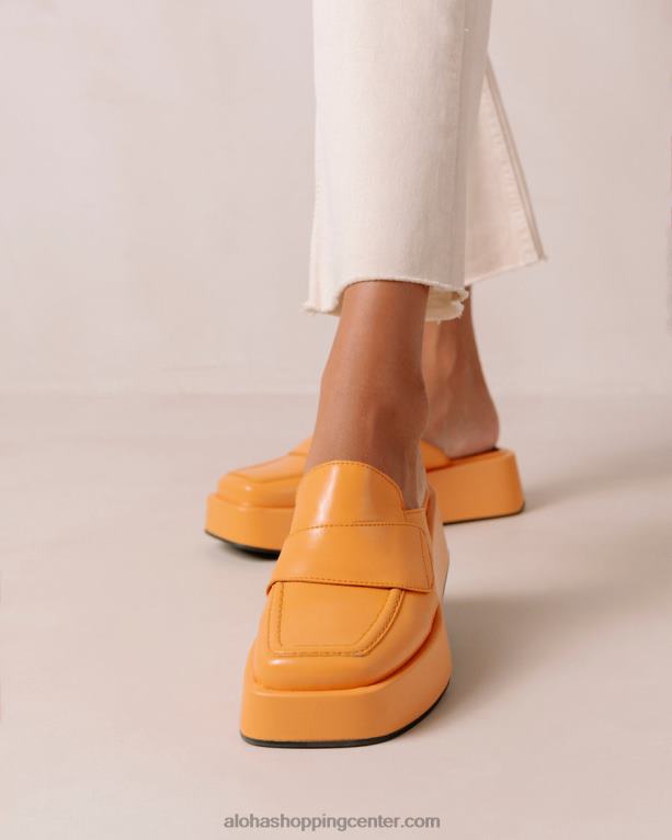 tempera - oranžni veganski usnjeni loaferji ženske Alohas 0D4R8314