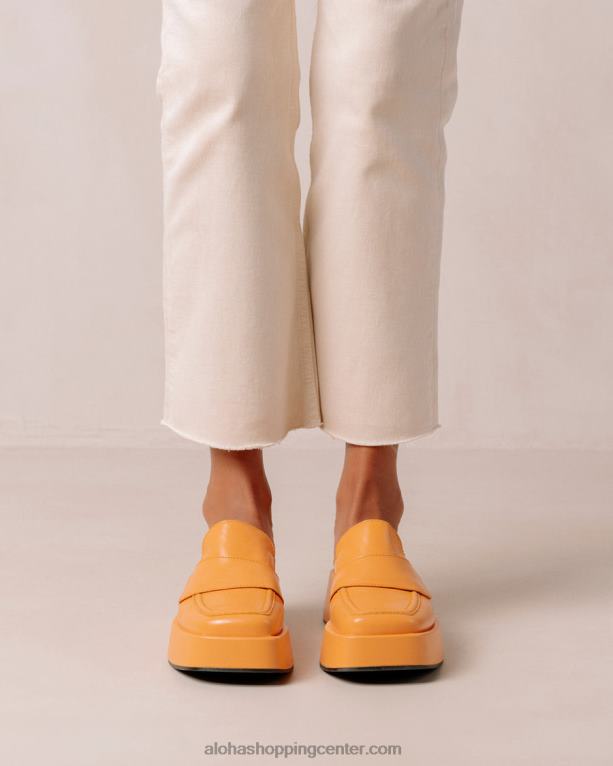 tempera - oranžni veganski usnjeni loaferji ženske Alohas 0D4R8314