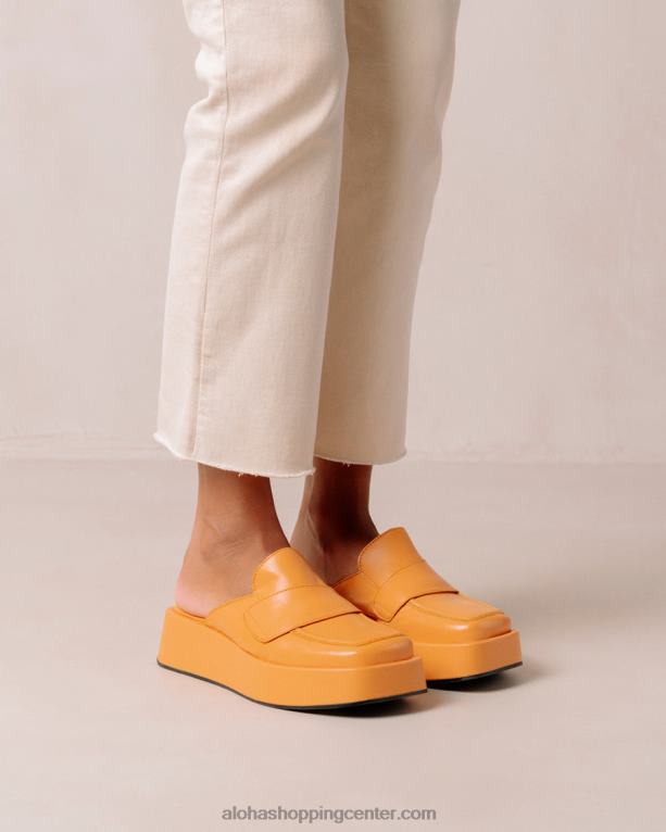tempera - oranžni veganski usnjeni loaferji ženske Alohas 0D4R8314