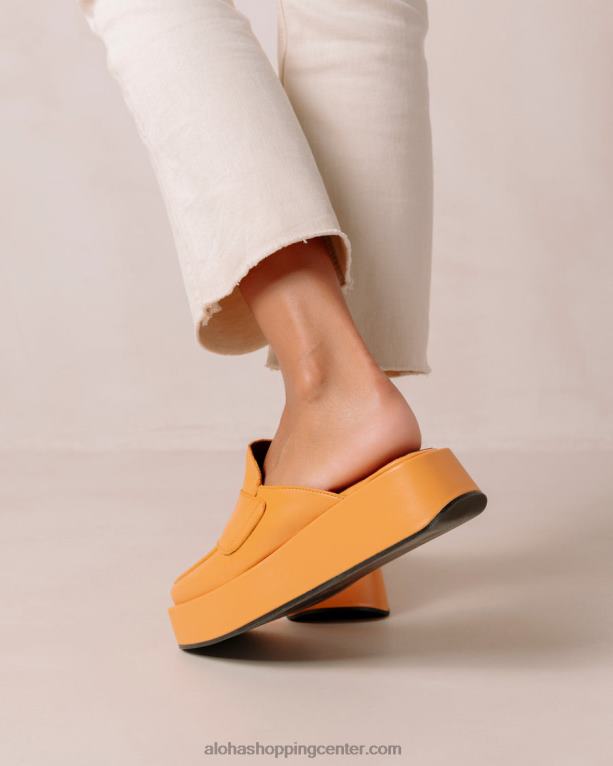 tempera - oranžni veganski usnjeni loaferji ženske Alohas 0D4R8314