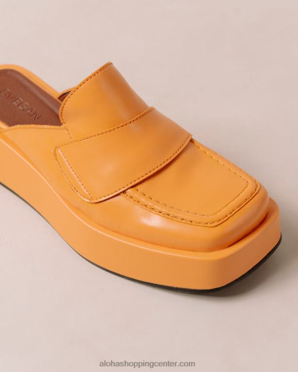 tempera - oranžni veganski usnjeni loaferji ženske Alohas 0D4R8314