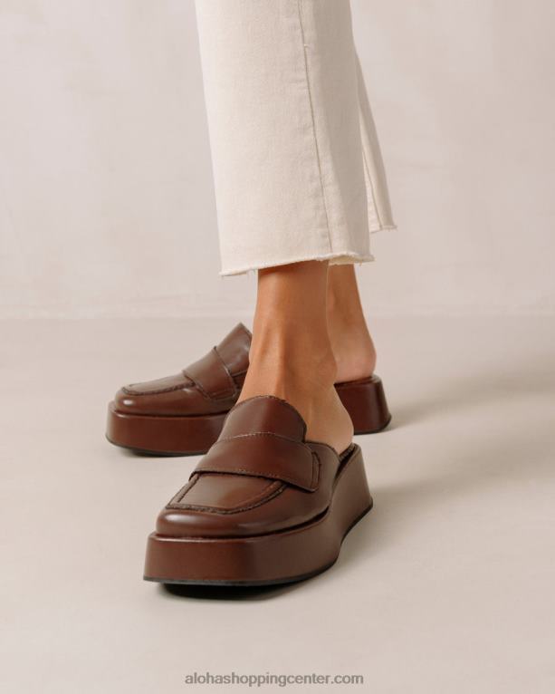 tempera - temno rjavi veganski usnjeni loaferji ženske Alohas 0D4R8313