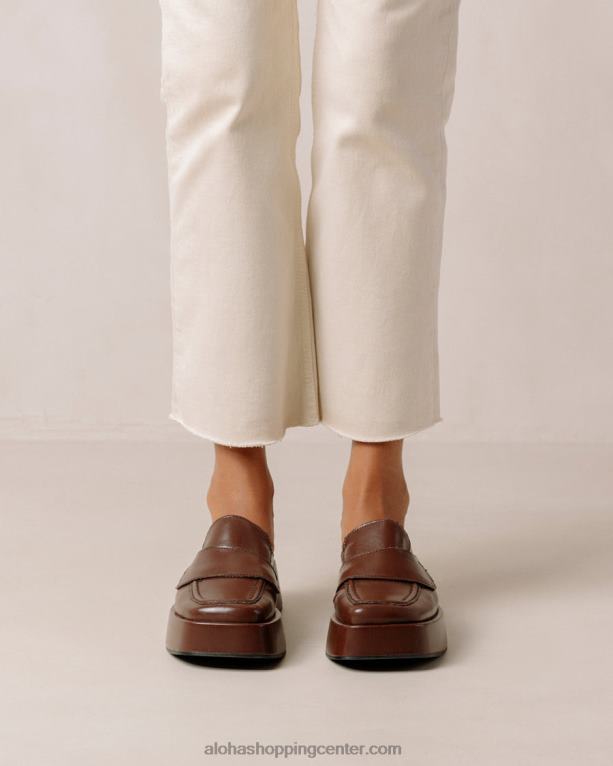 tempera - temno rjavi veganski usnjeni loaferji ženske Alohas 0D4R8313