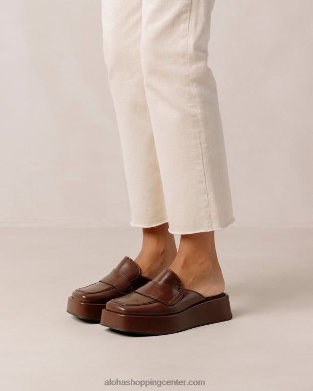 tempera - temno rjavi veganski usnjeni loaferji ženske Alohas 0D4R8313