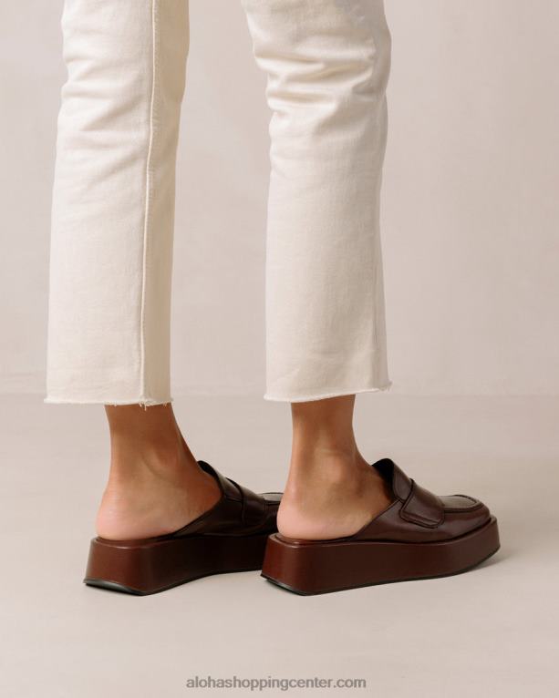 tempera - temno rjavi veganski usnjeni loaferji ženske Alohas 0D4R8313