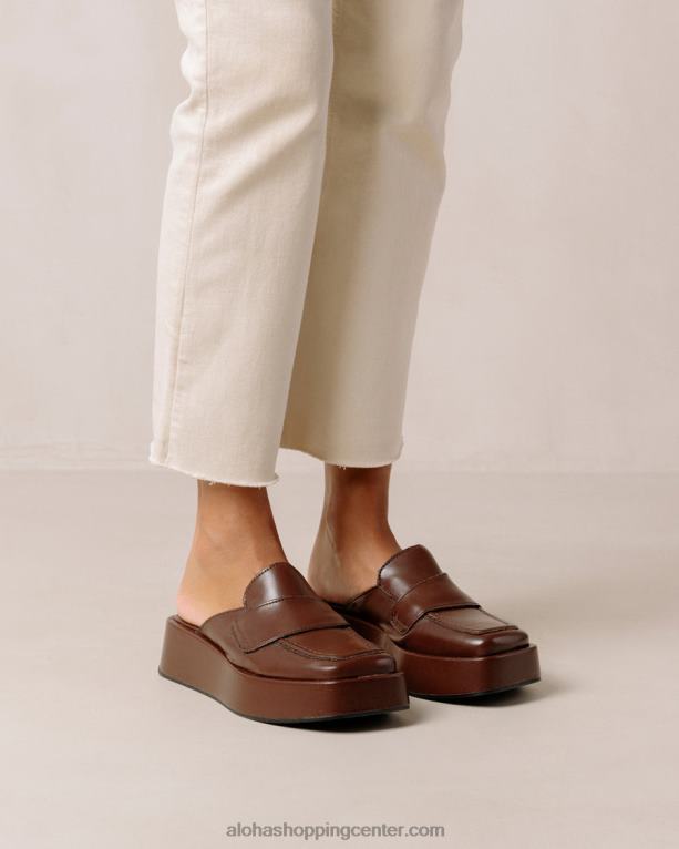 tempera - temno rjavi veganski usnjeni loaferji ženske Alohas 0D4R8313