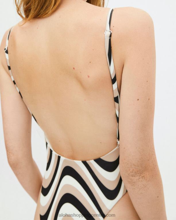 the arrow - črne in bež kopalke iz recikliranega najlona ženske Alohas 0D4R8834