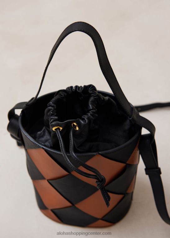 the u venti scacchi - črno-rjava usnjena torbica ženske Alohas 0D4R81152