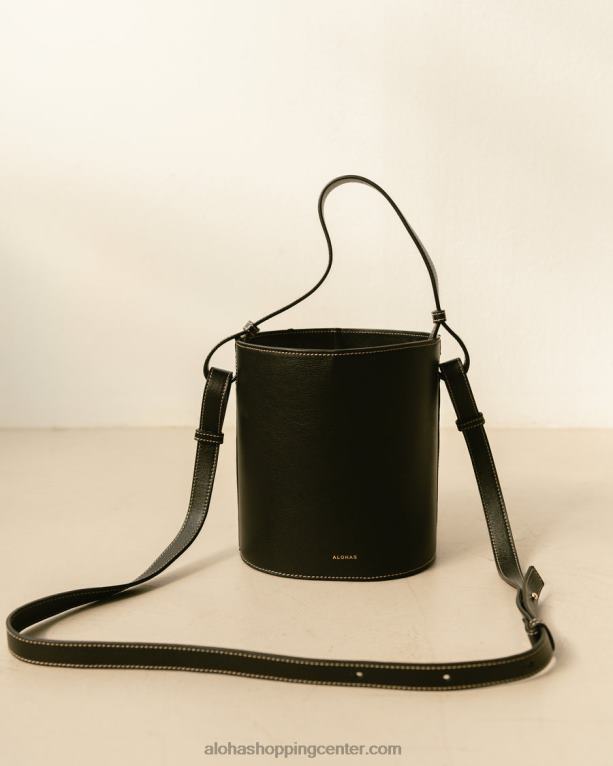 the u venti waffle - črna usnjena torbica ženske Alohas 0D4R81155